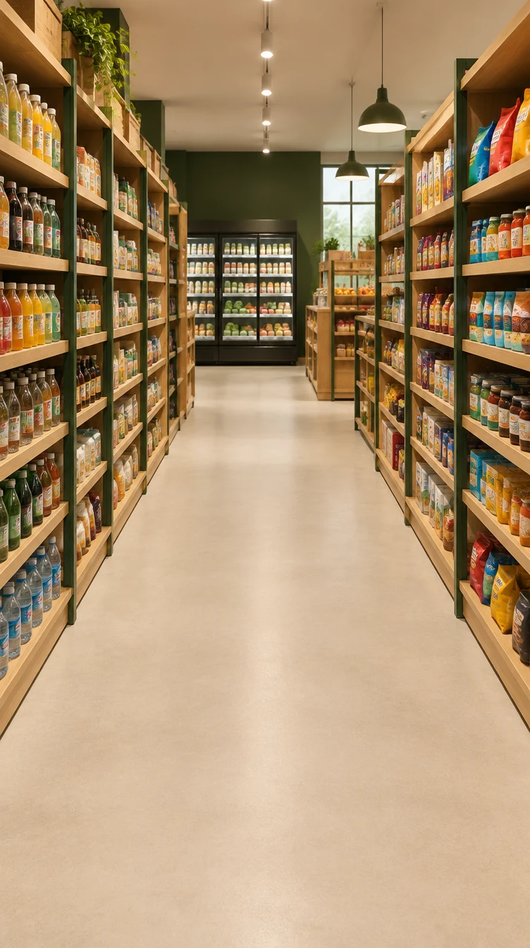 Illustration d’une allée de dépanneur, utilisée comme décor de démonstration